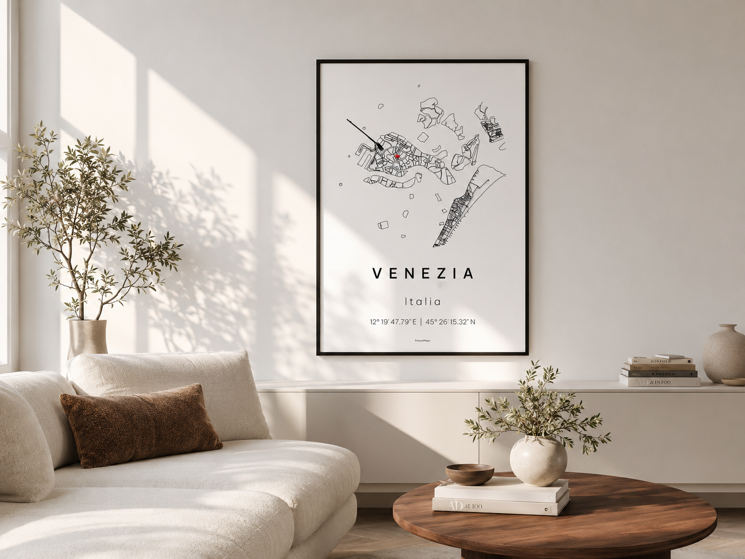 FrameMaps Venice poster in an interior setting
