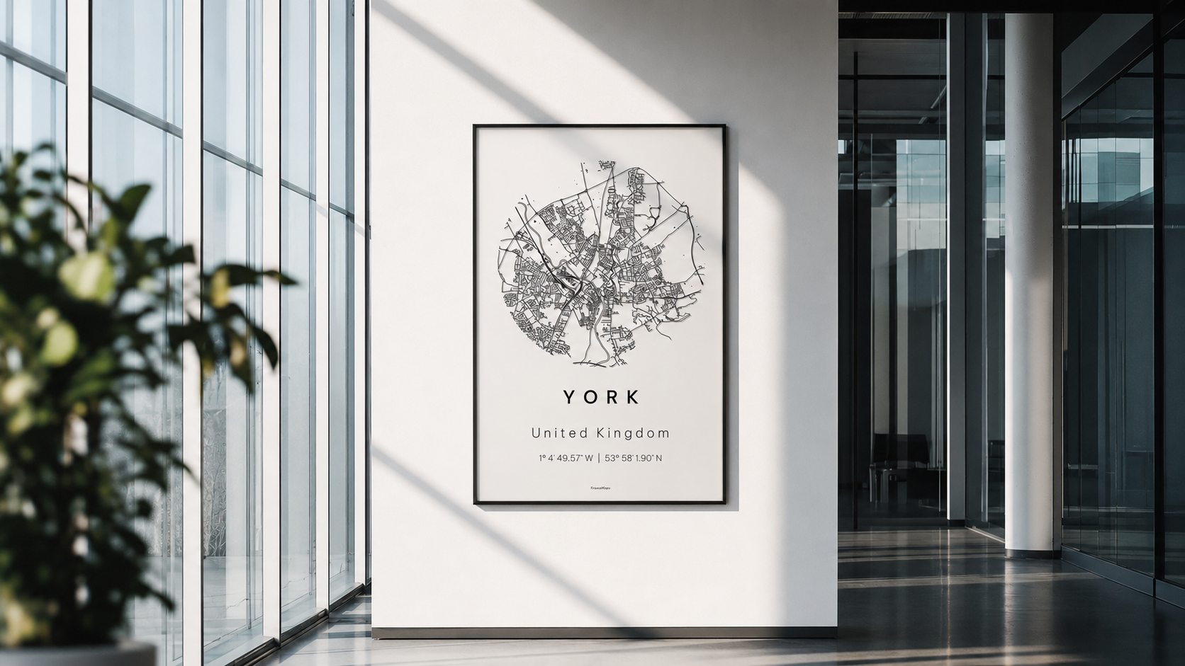 FrameMaps York poster in an interior setting